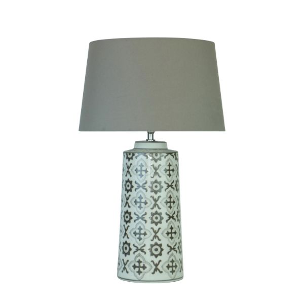 Nora Grey & White Ceramic Table Lamp
