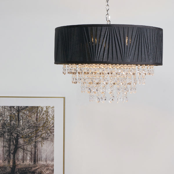 Talula Black & Crystal Ceiling Pendant
