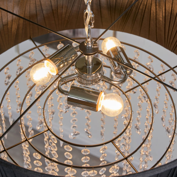 Talula Black & Crystal Ceiling Pendant