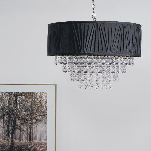 Talula Black & Crystal Ceiling Pendant