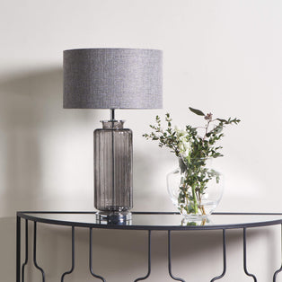 Brock Grey Smoked Glass Table Lamp