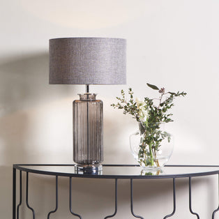 Brock Grey Smoked Glass Table Lamp