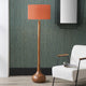 Toma Wood Floor Lamp with Dark Orange Shade