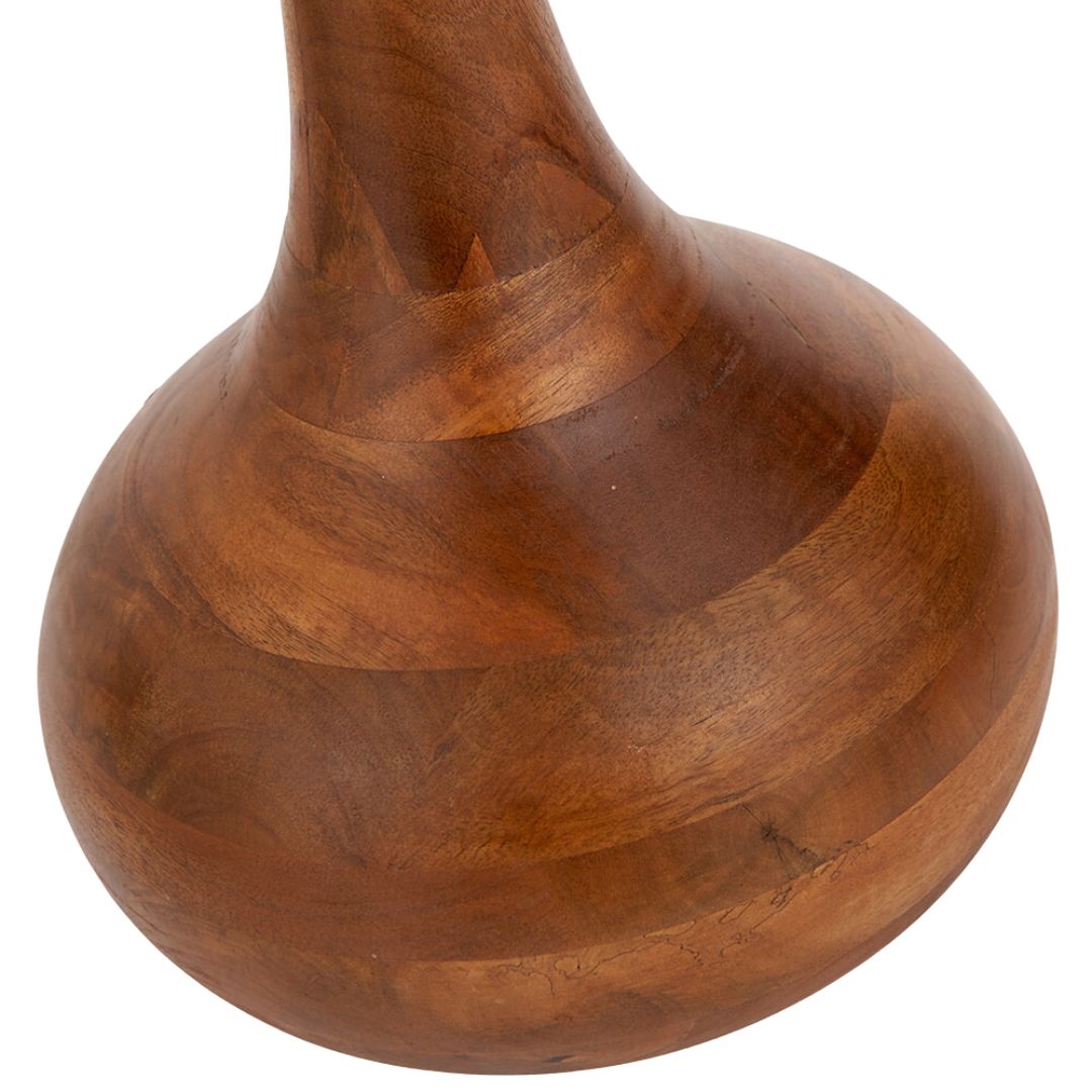 Toma Wood Floor Lamp with Dark Orange Shade