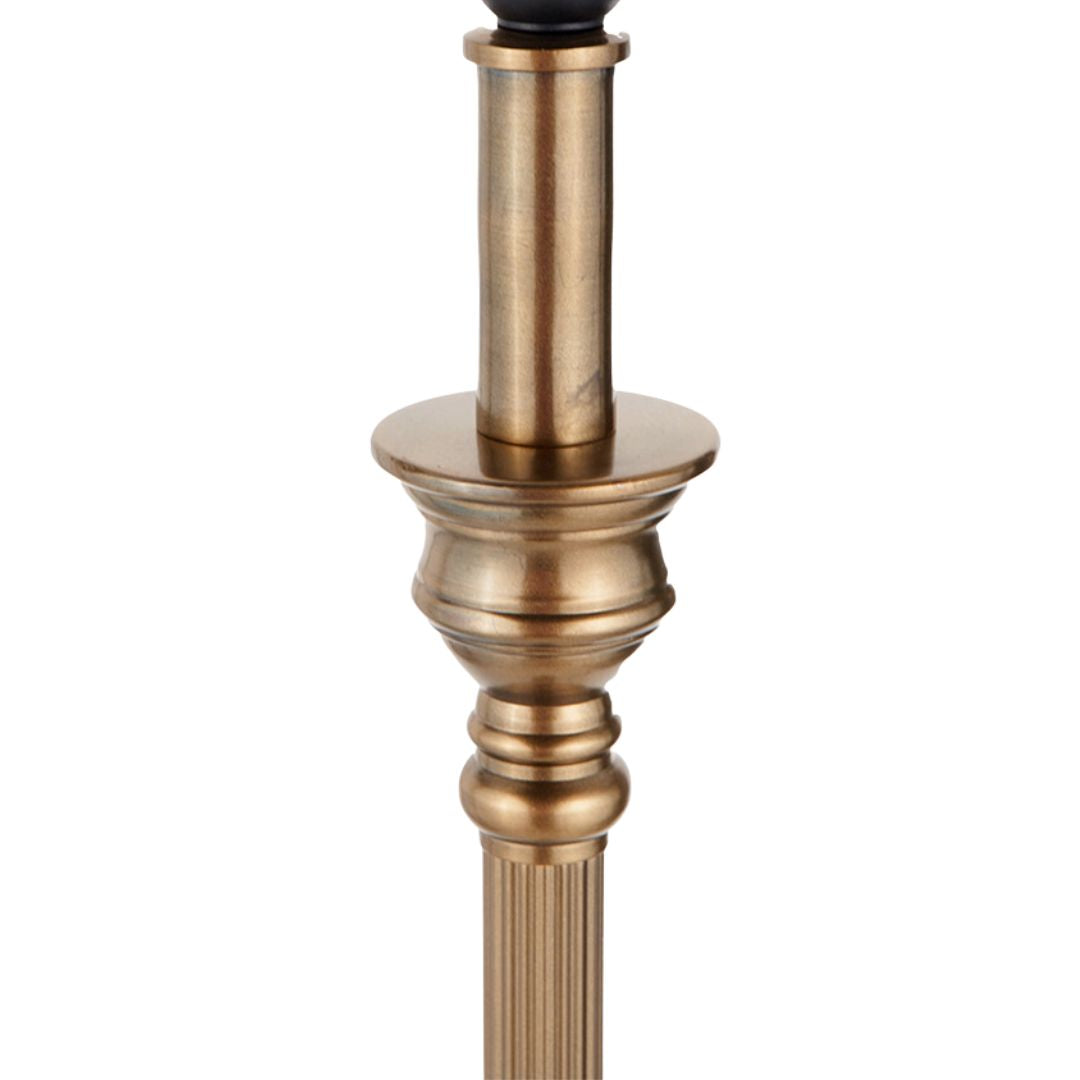 Canterbury Antique Brass Floor Lamp with Cream Shade