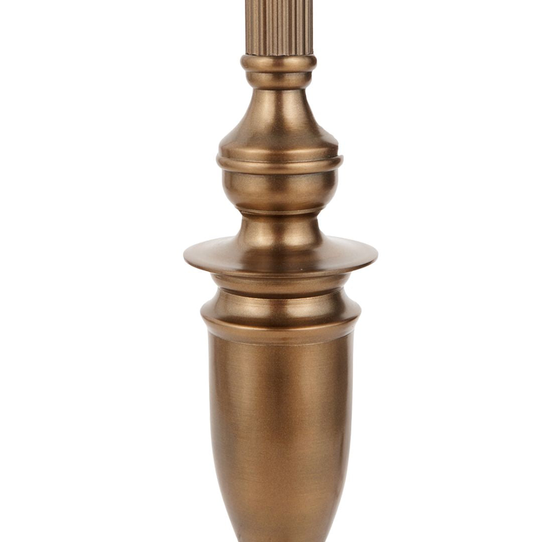 Canterbury Antique Brass Floor Lamp with Cream Shade