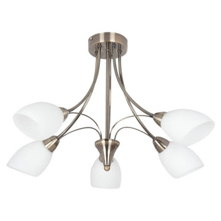 Oxford 5 Light Semi Flush Ceiling Light Antique Brass