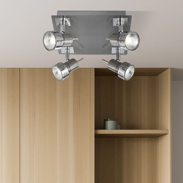 Ridge 4 Spotlight Ceiling Light Nickel