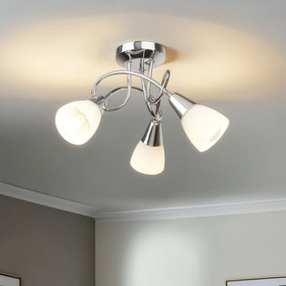 Bronx Semi-Flush Ceiling Light Polished Chrome