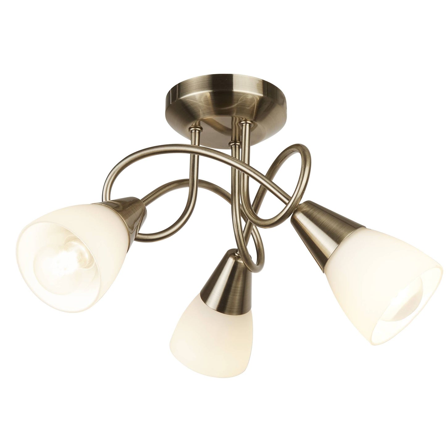Bronx Semi-Flush Ceiling Light Antique Brass