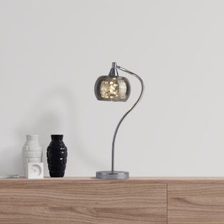 Escada Polished Chrome & Smoked Glass Table Lamp