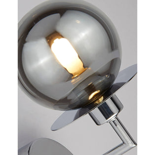 Gunther Indoor Polished Chrome Wall Light with Smoked Glass Shade