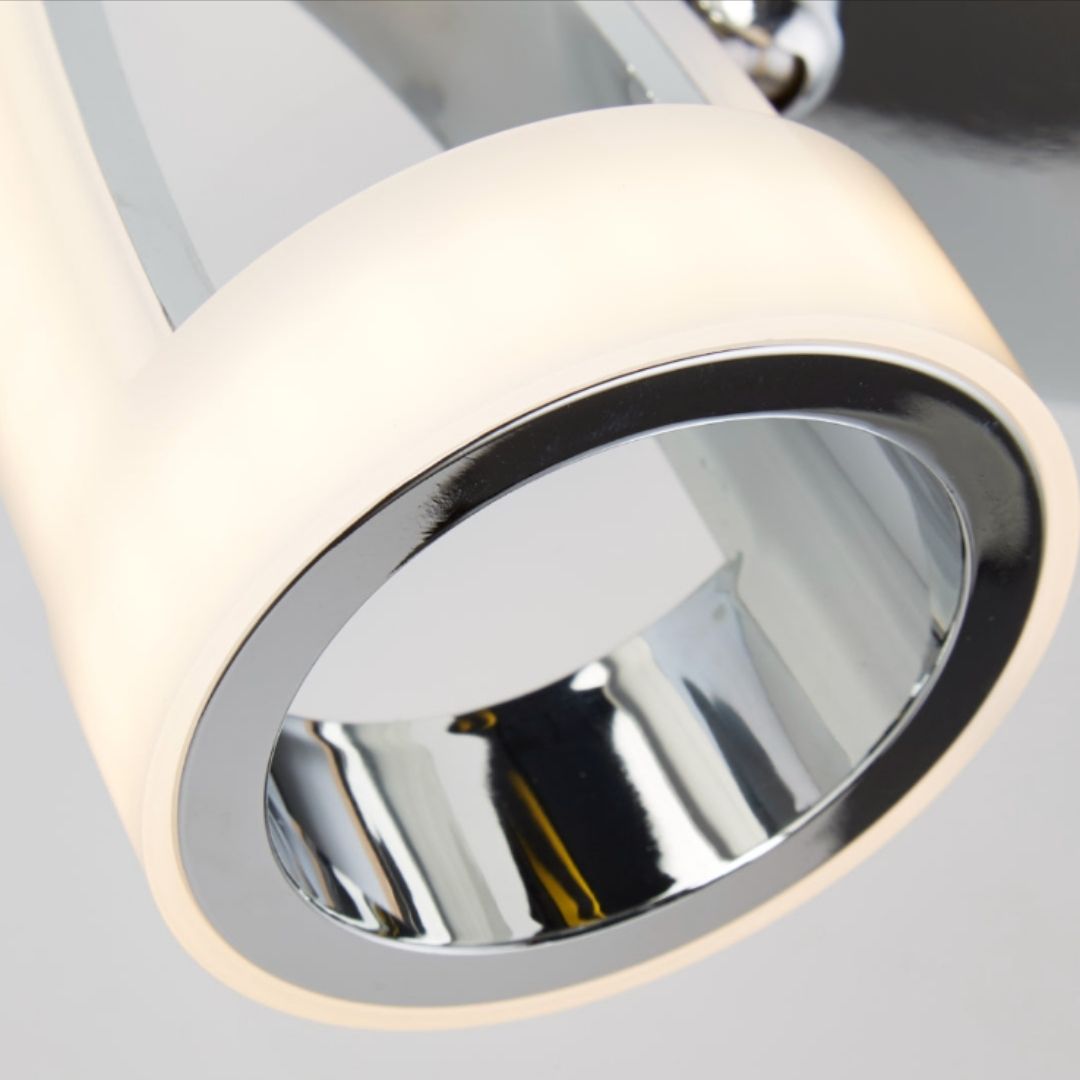 Baird 4 Light Polished Chrome & White LED Ceiling Spotlight Bar