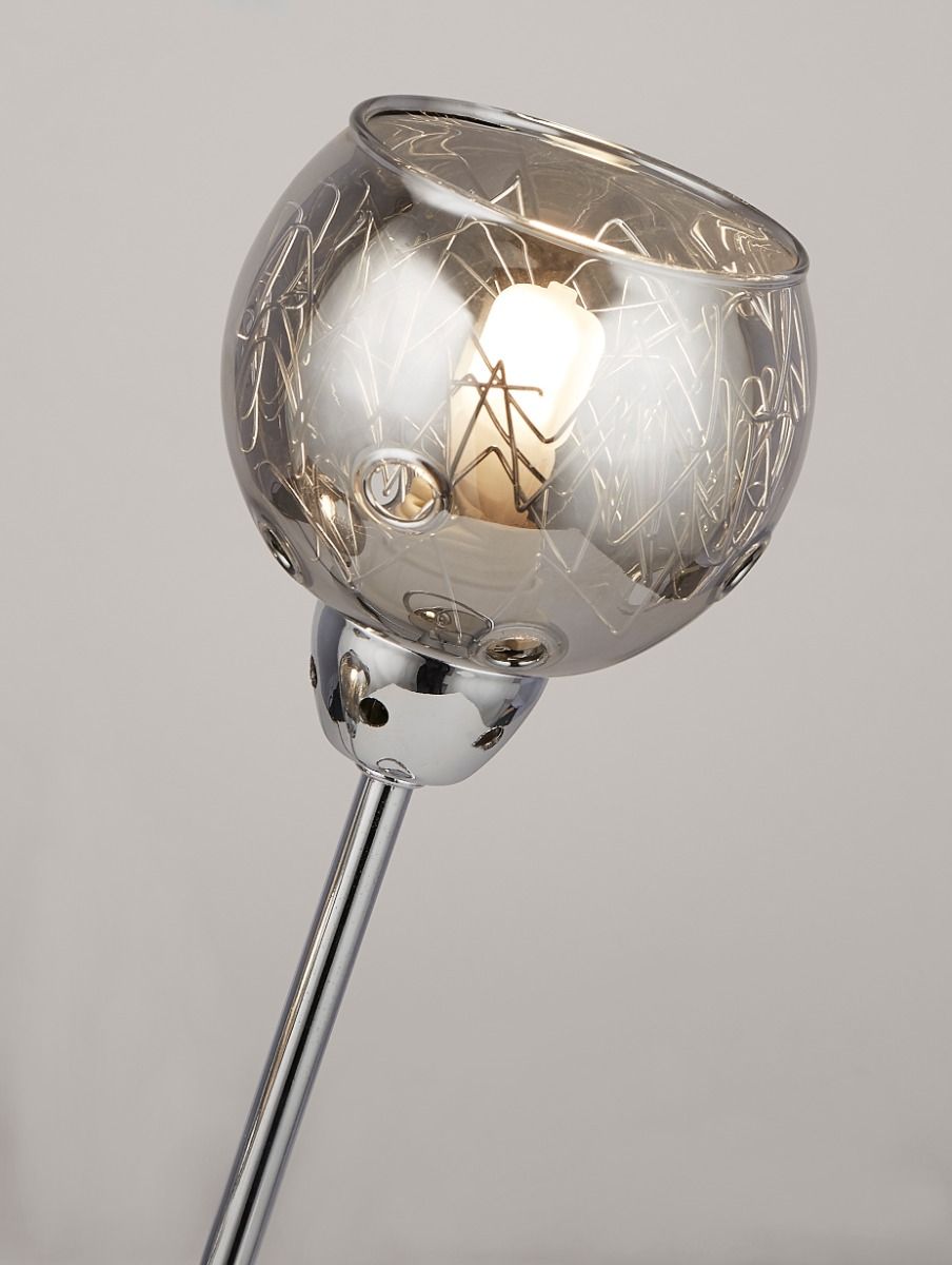 Kitty 2 Light Polished Chrome & Smoked Glass Table Lamp