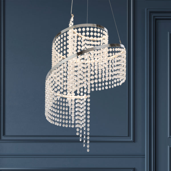 Klio Silver Chain LED Polished Chrome Ceiling Pendant