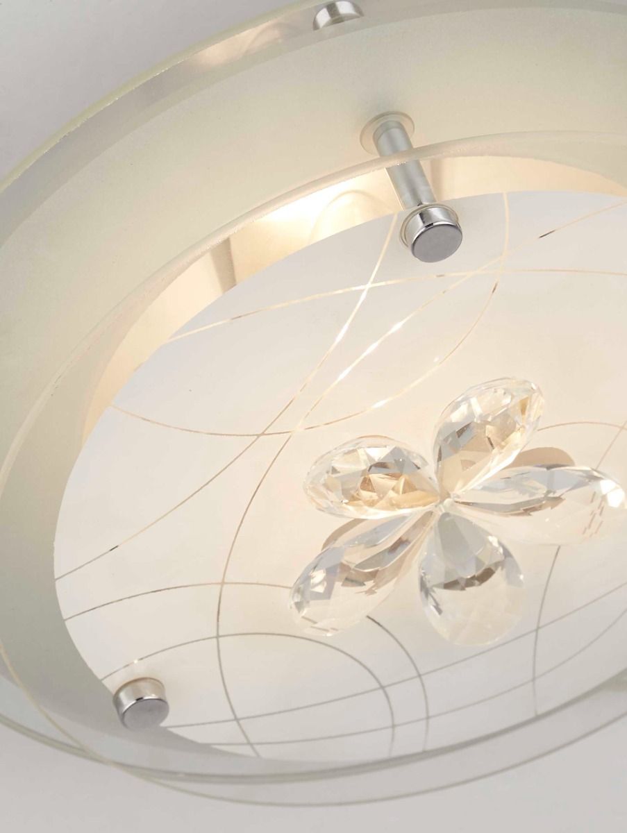 Drew 1 Light Crystal Flush Ceiling Light