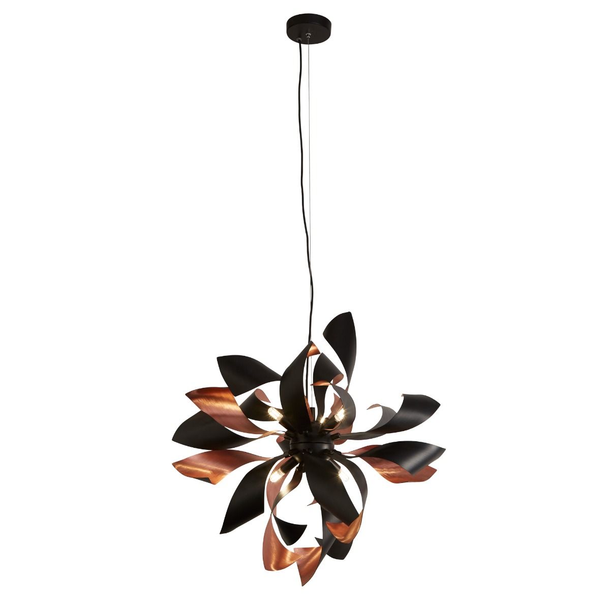 Marten 6 Light Copper & Black Ceiling Pendant