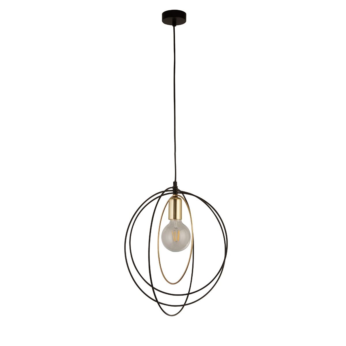 Nissa Black & Antique Brass Ring Ceiling Pendant