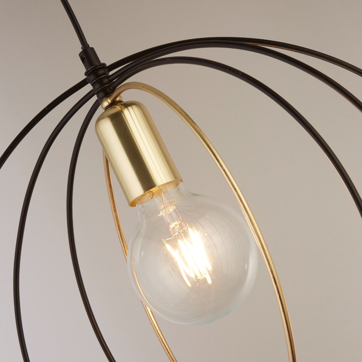 Nissa Black & Antique Brass Ring Ceiling Pendant