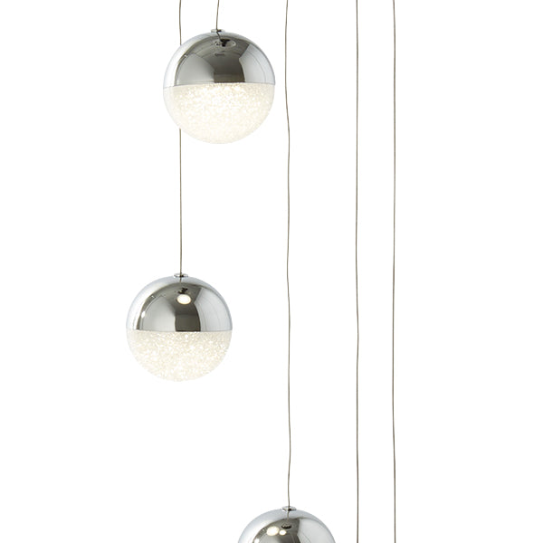 Annika 5 Light Polished Chrome LED Multidrop Ceiling Pendant
