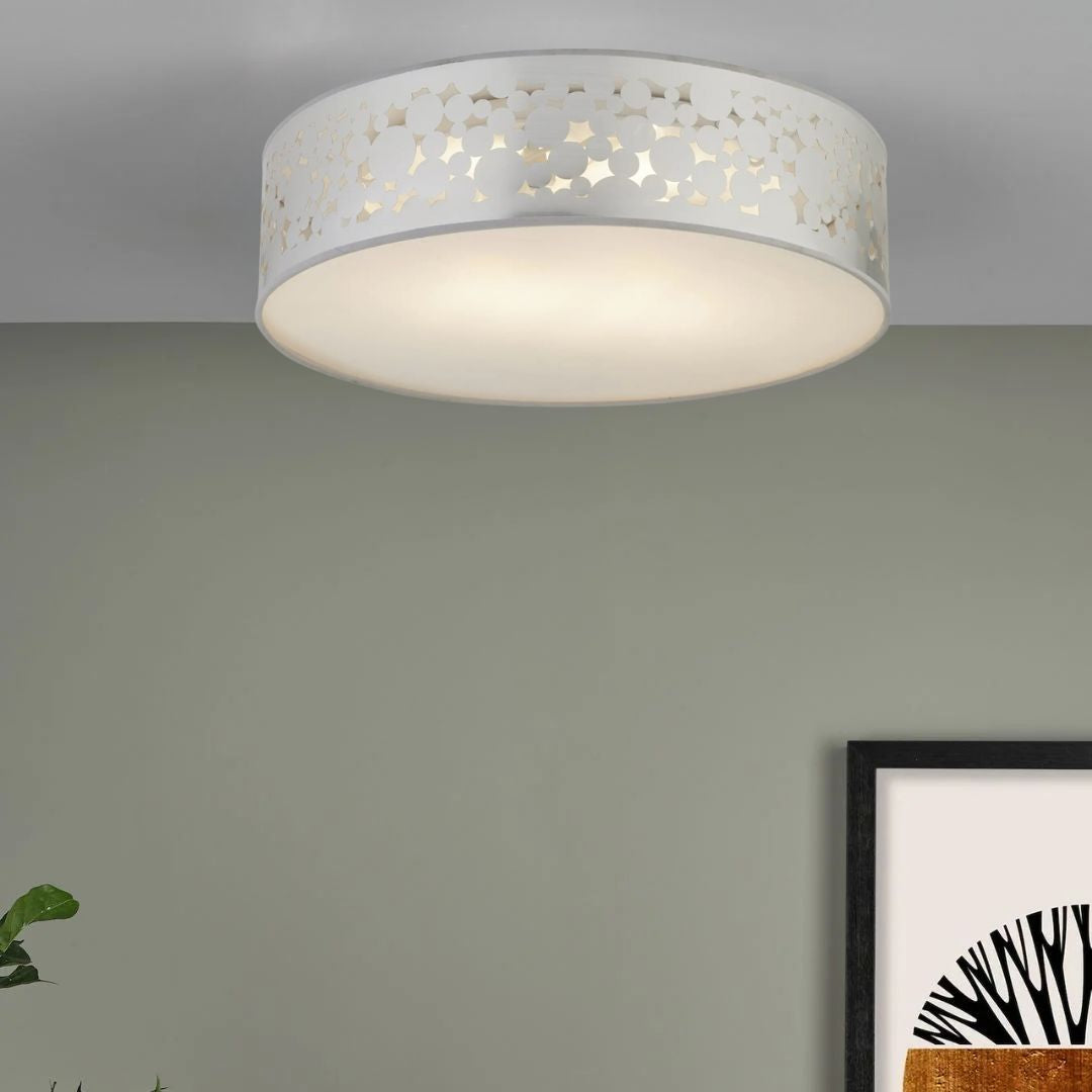 Laser Flush Silver Ceiling Light