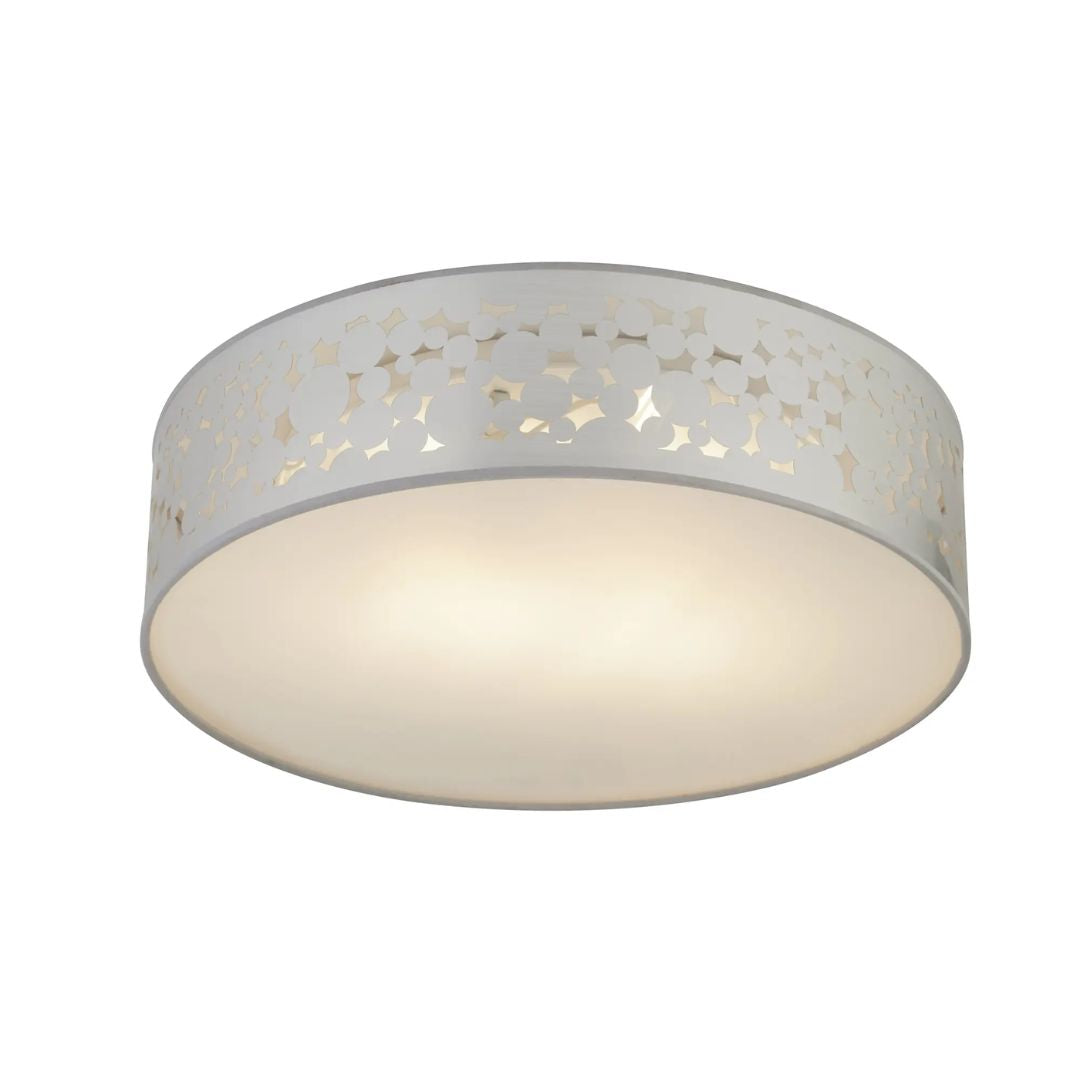 Laser Flush Silver Ceiling Light