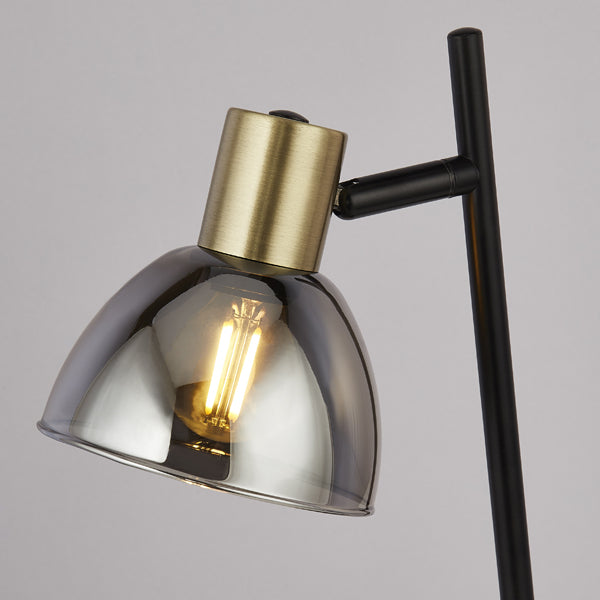 Elisa Smoked Glass Desk Table Lamp