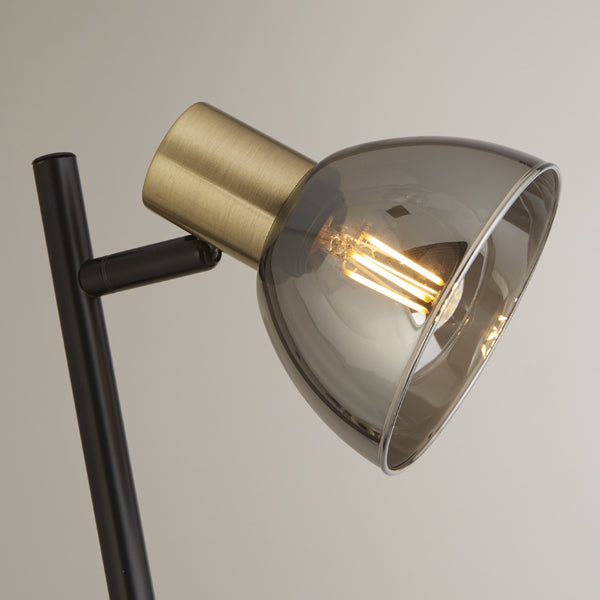 Elisa Smoked Glass Task Floor Lamp