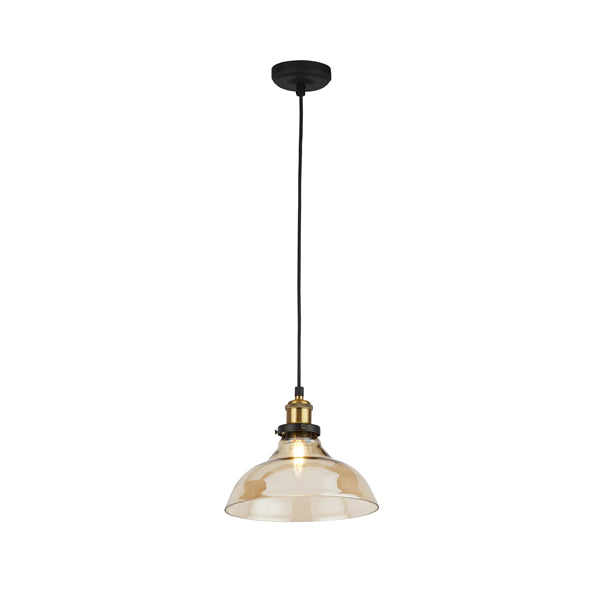 Melina Antique Brass & Amber Glass Ceiling Pendant