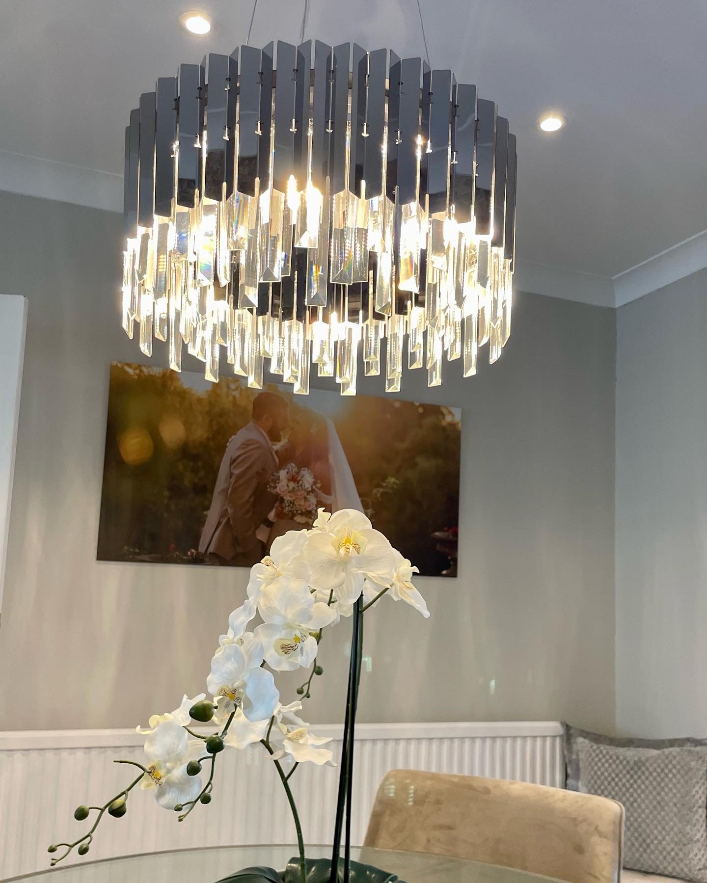 Florena Smoked & Clear Glass Ceiling Pendant