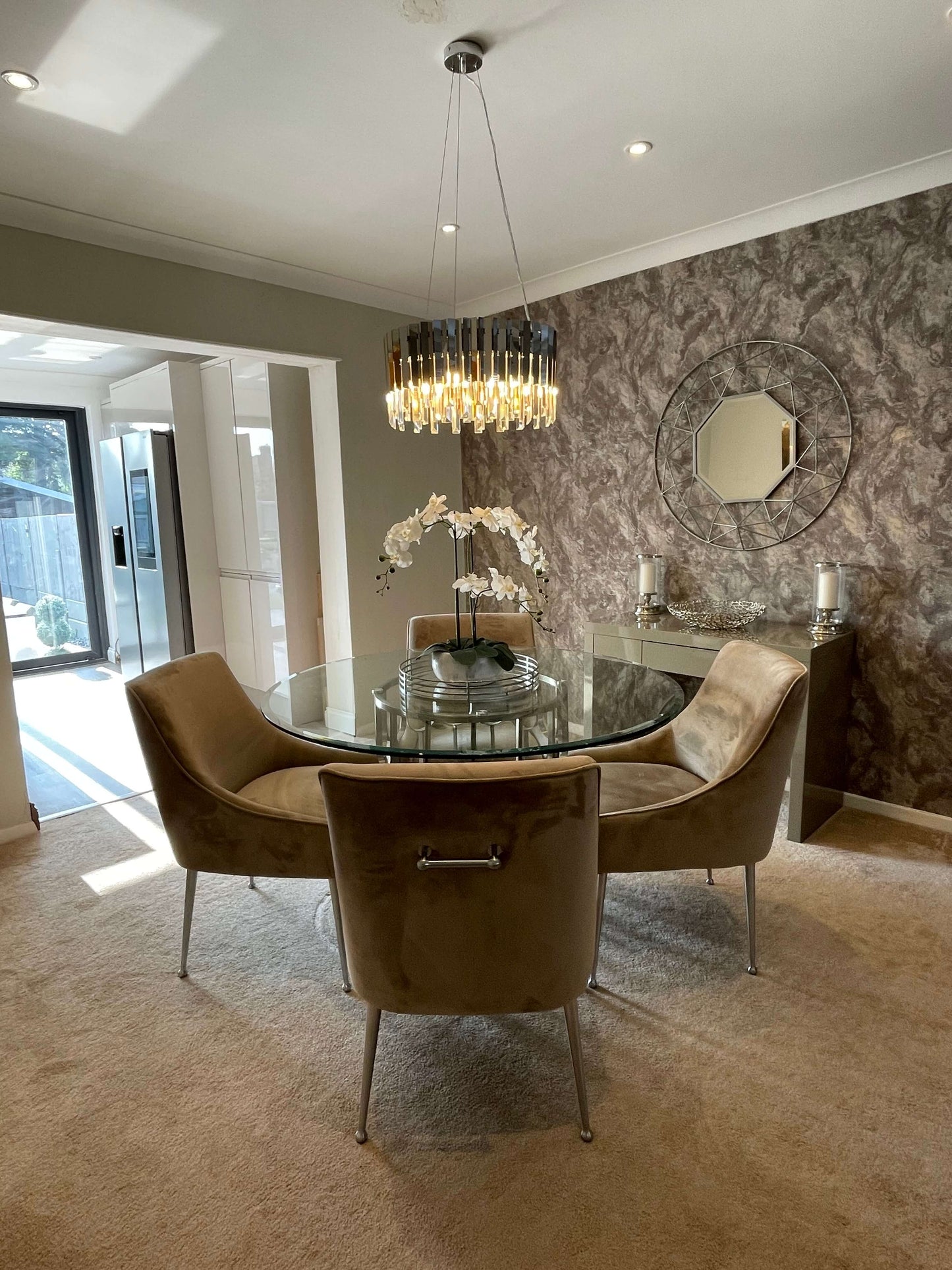 Florena Smoked & Clear Glass Ceiling Pendant
