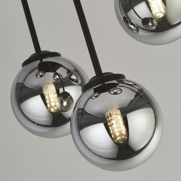 Navarro 5 Light - Black & Smoked Glass