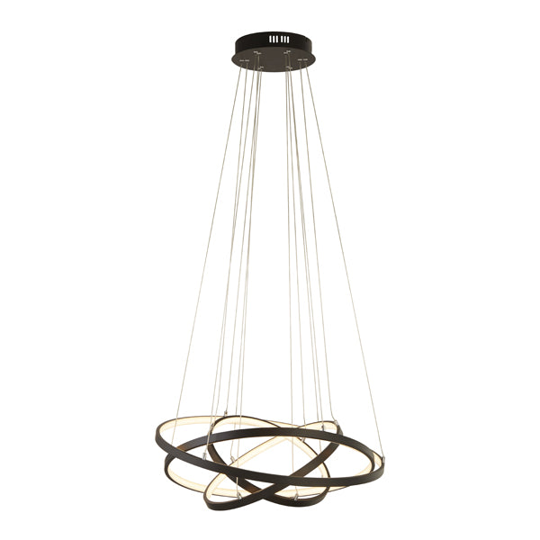 Gunnar 4 Band Black LED Ceiling Pendant