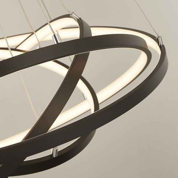 Gunnar 4 Band Black LED Ceiling Pendant