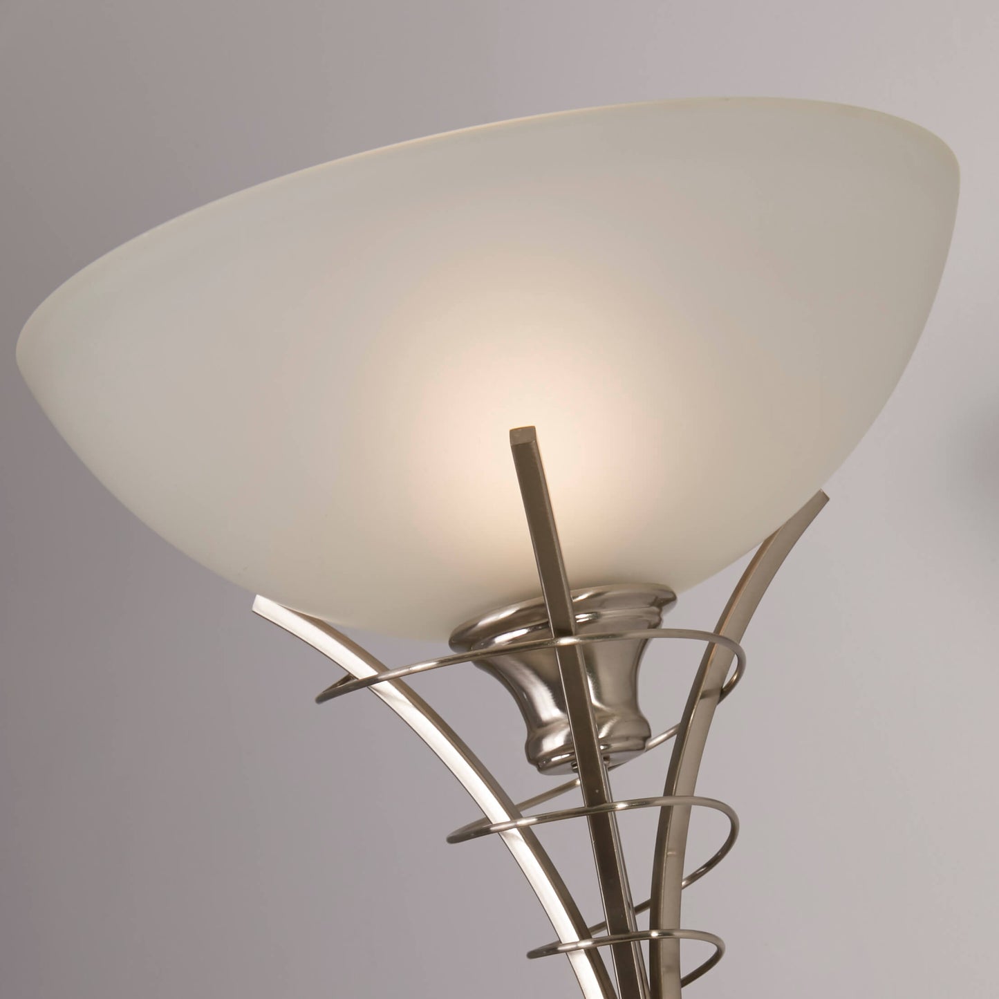 Gretta Satin Nickel Uplighter Floor Lamp