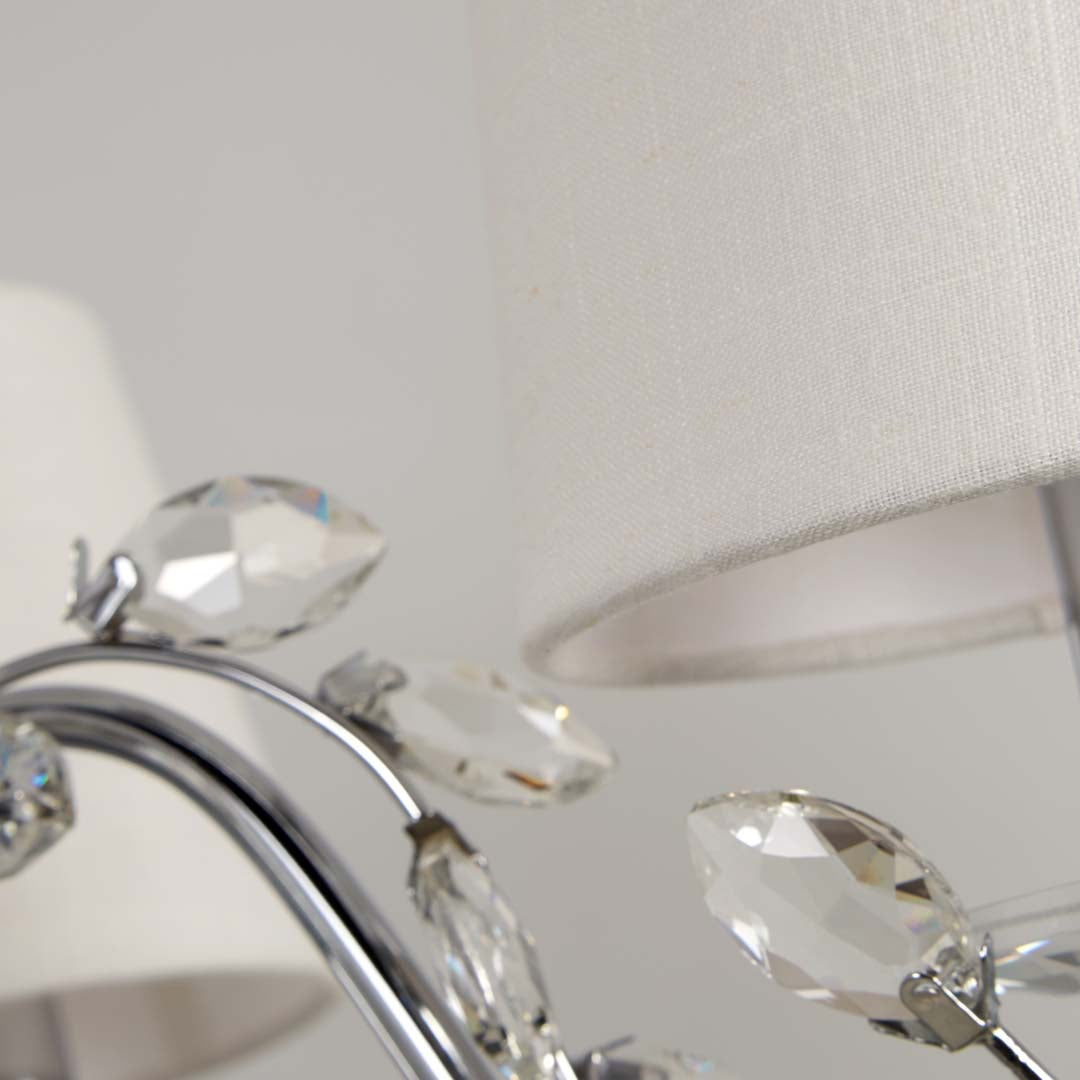 Rosie 3 Light Chrome & Clear Glass Trim Shaded Chandelier