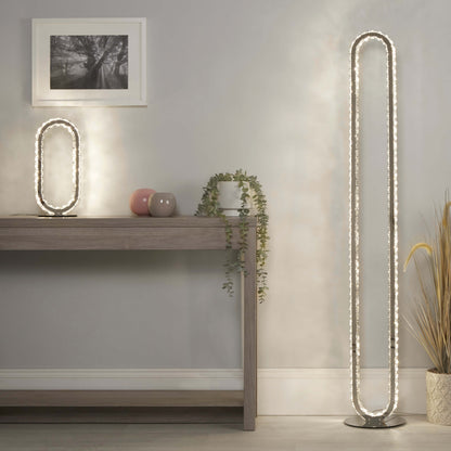 Mendoza Clear Glass and Polished Chrome LED Floor Lamp