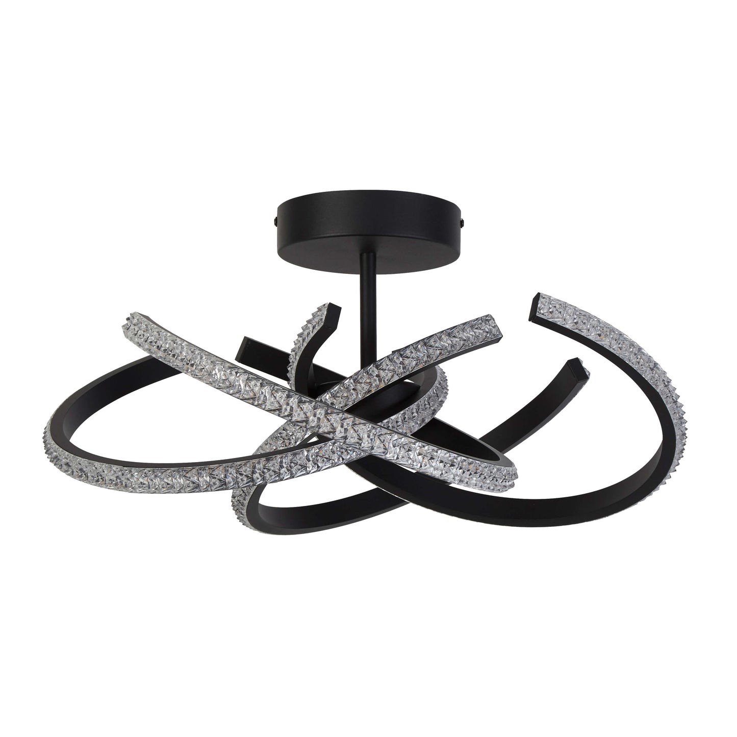 Wills Black LED Semi-Flush Ceiling Light