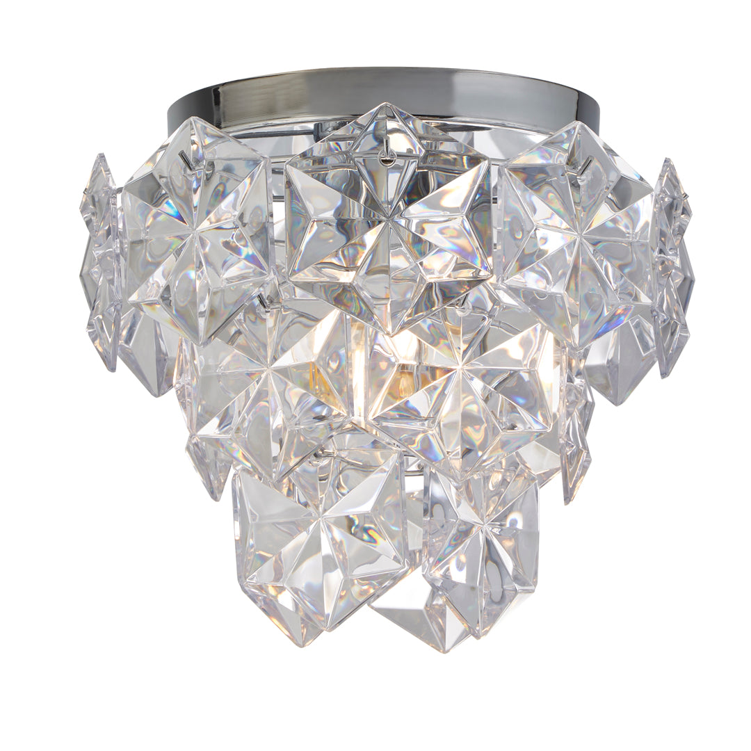 Rhia 3 Light Clear Flush Ceiling Light