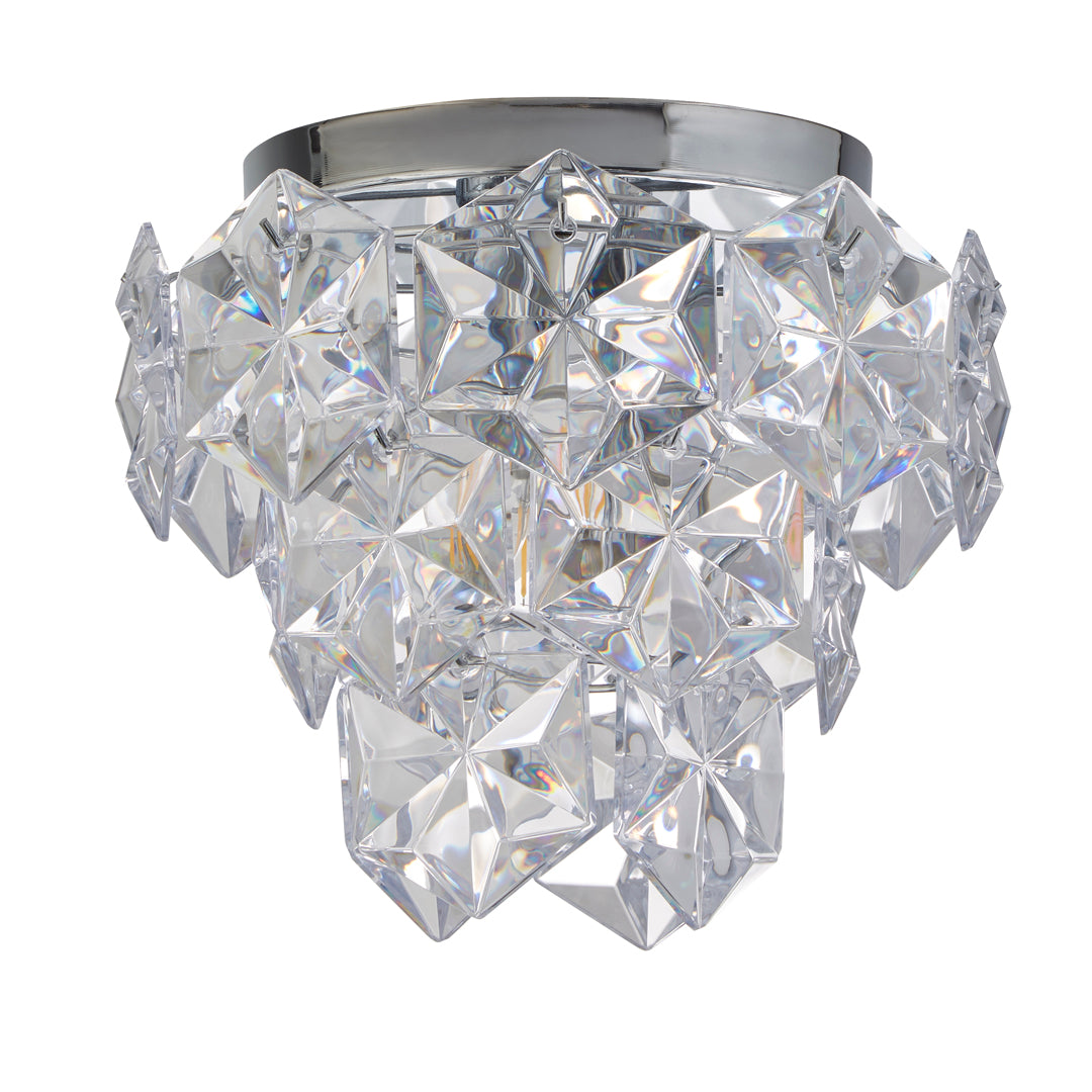 Rhia 3 Light Clear Flush Ceiling Light