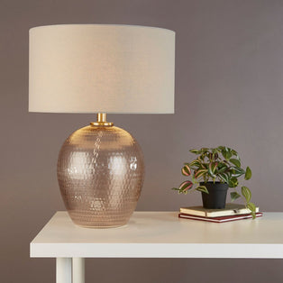 Cantor Amber Glass Base Table Lamp