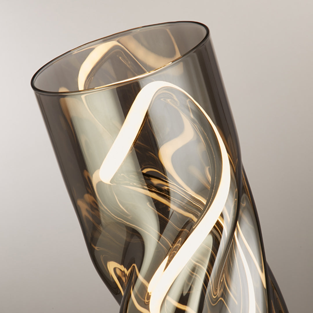 Demeter Smoked Glass LED Table Lamp