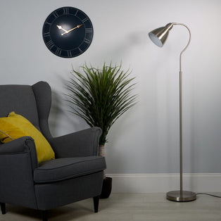 Fairfax Satin Silver Task Floor Lamp