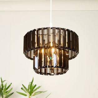 Lombard 2 Tiered Black Chrome Ceiling Pendant Shade