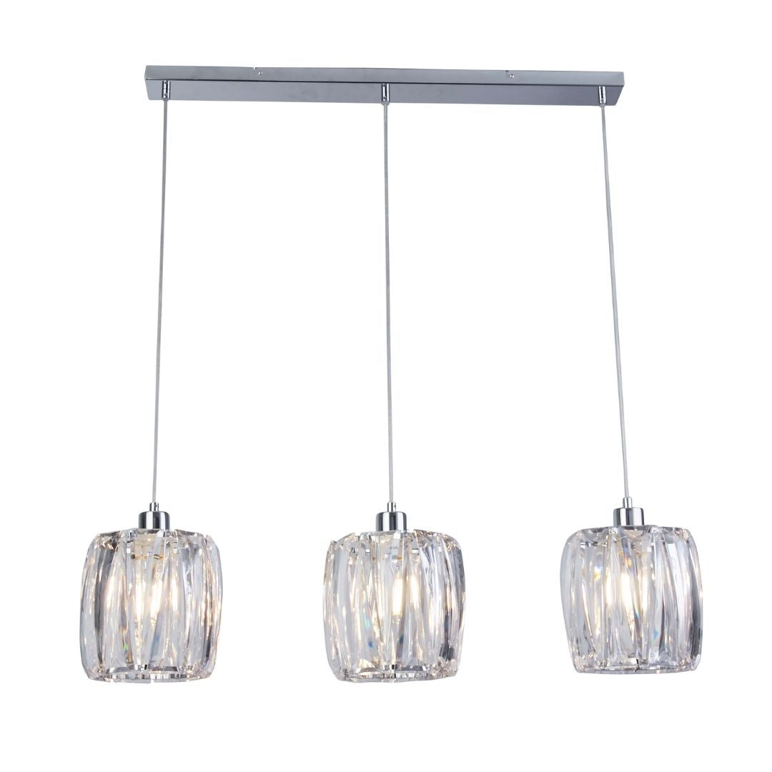 Kiara 3 Light Silver Ceiling Pendant Bar