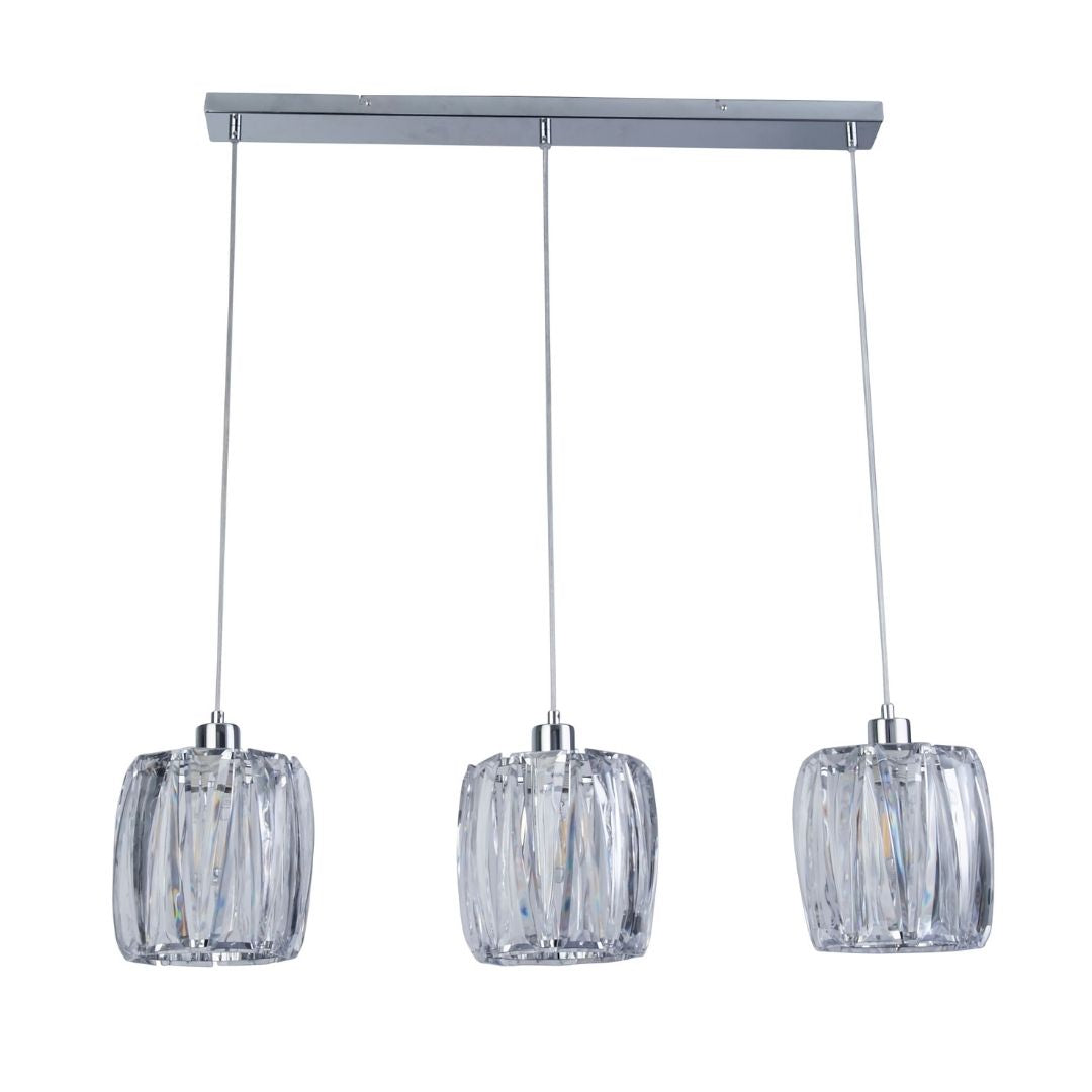 Kiara 3 Light Silver Ceiling Pendant Bar