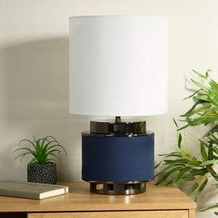Marriot Navy & Black Nickel Table Lamp