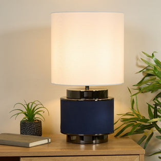 Marriot Navy & Black Nickel Table Lamp