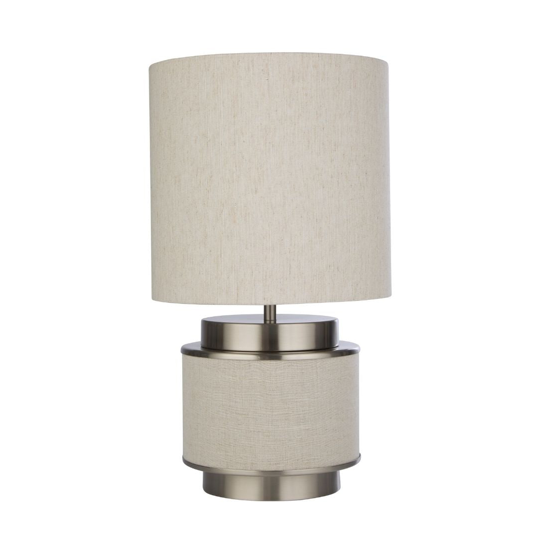 Marriot Natural Hessian and Satin Nickel Table Lamp