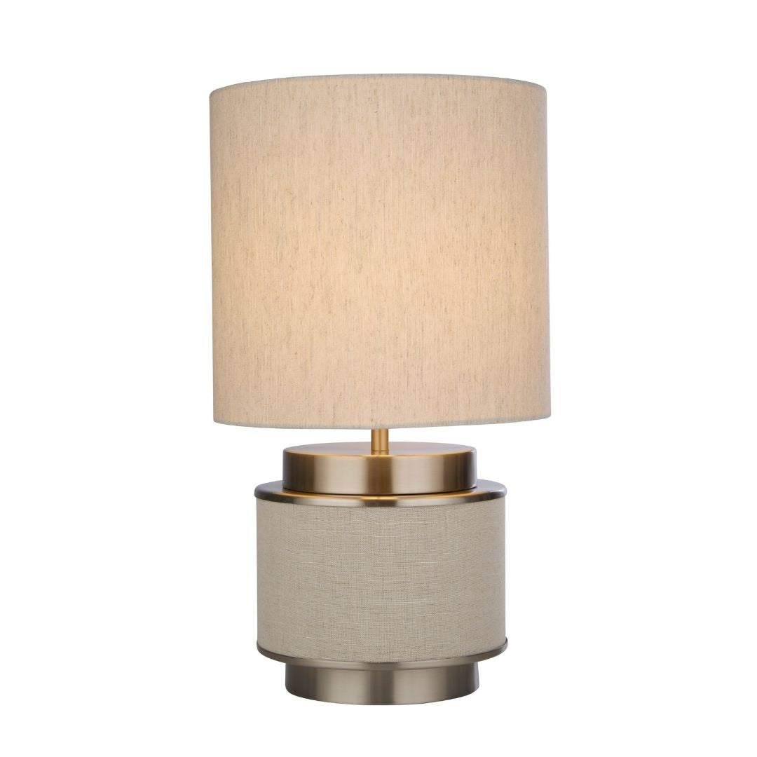 Marriot Natural Hessian and Satin Nickel Table Lamp